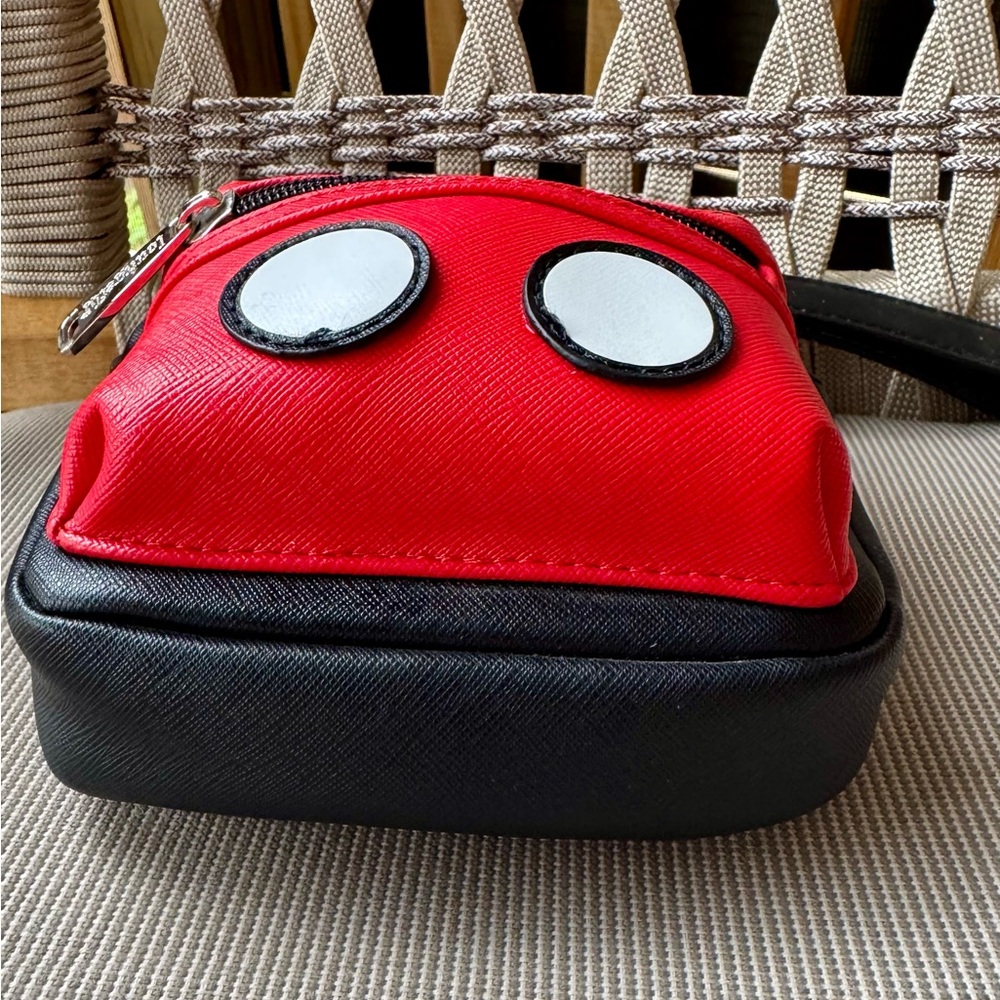 Loungefly Disney Parks Mickey Mouse Wristlet Belt Bag Red and Black Wallet - Picture 3 of 5